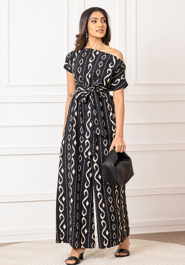 BLACK COLD SHOULDER JUMPSUIT